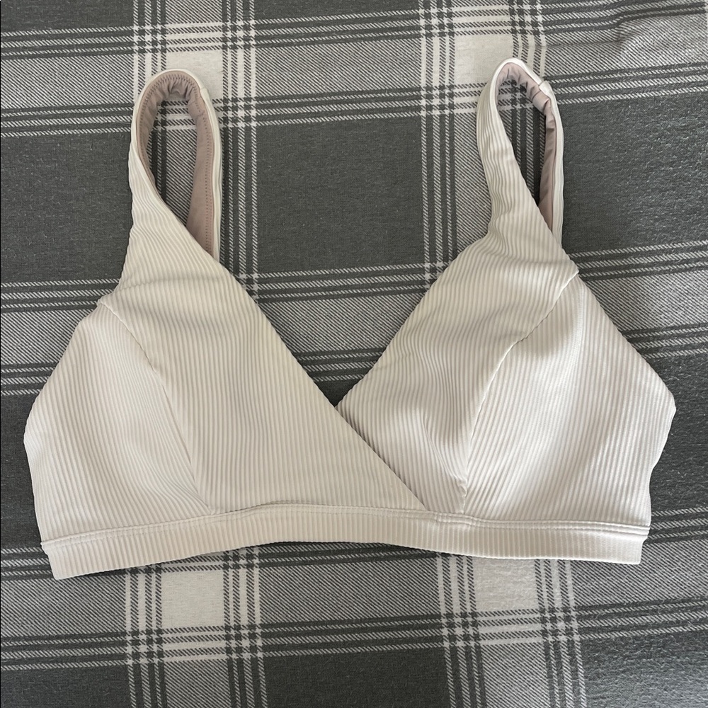lululemon athletica Cream Ribbed Bikini Top